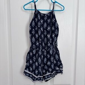 Navy Floral Romper with Pockets | Abercrombie Kids 5/6